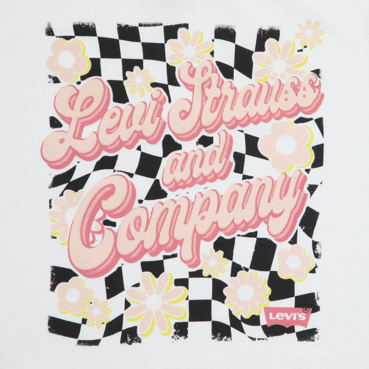 Levi's Girls Checkerboard Oversized Tee Bright White (Little Kids)