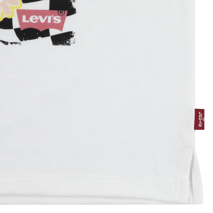 Levi's Girls Checkerboard Oversized Tee Bright White (Little Kids)