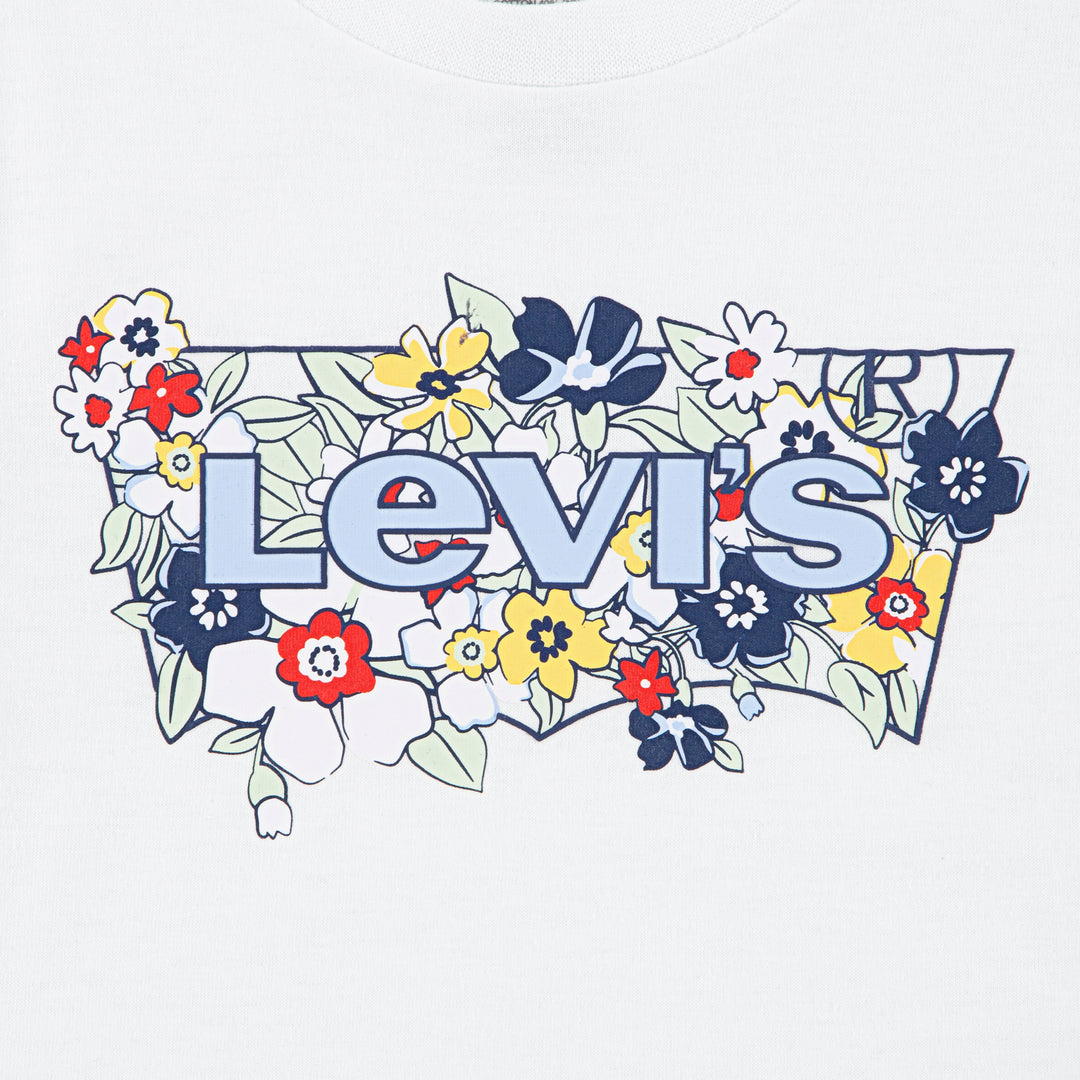 Levi's Girls Short Sleeve Batwing Fill Bright White (Little Kids)