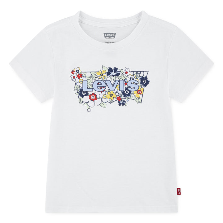 Levi's Girls Short Sleeve Batwing Fill Bright White (Little Kids)