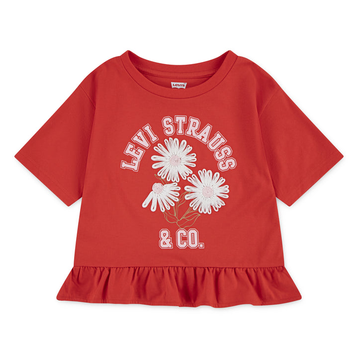 Levi's Girls Peplum Top Poppy Red (Little Kids)