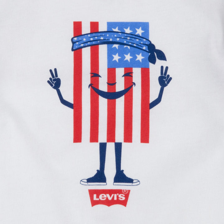 Levi's Boys Tee With Dobby Short Set White (Infant)