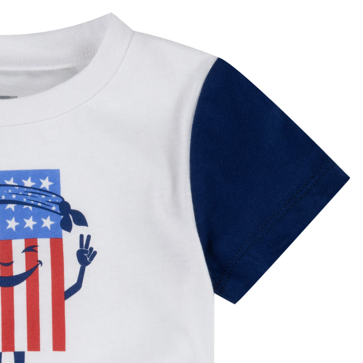 Levi's Boys Tee With Dobby Short Set White (Infant)