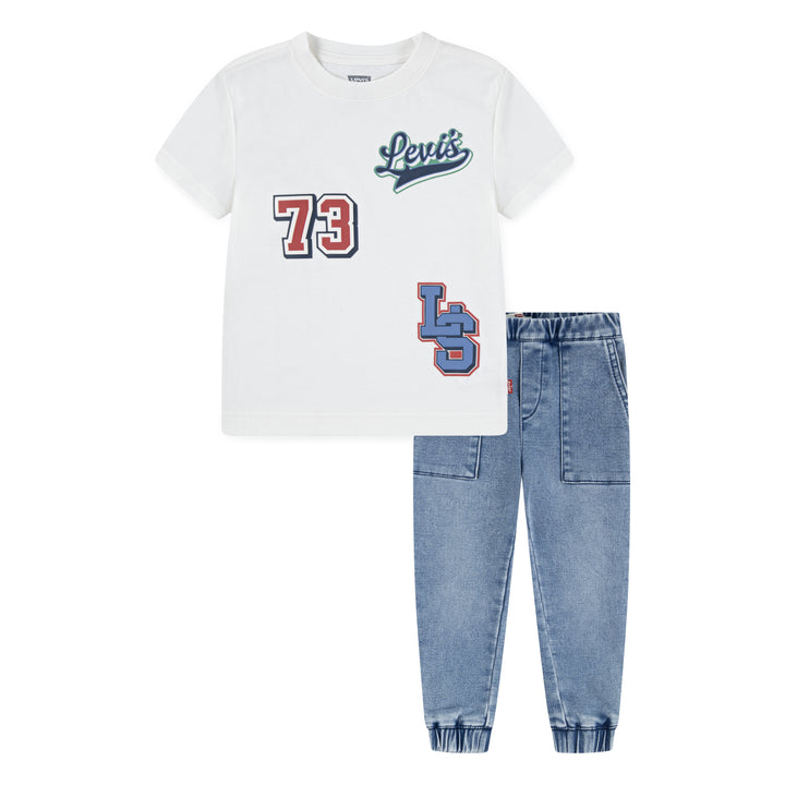 Levi's Boys Moto Patch Set Egret (Toddlers)