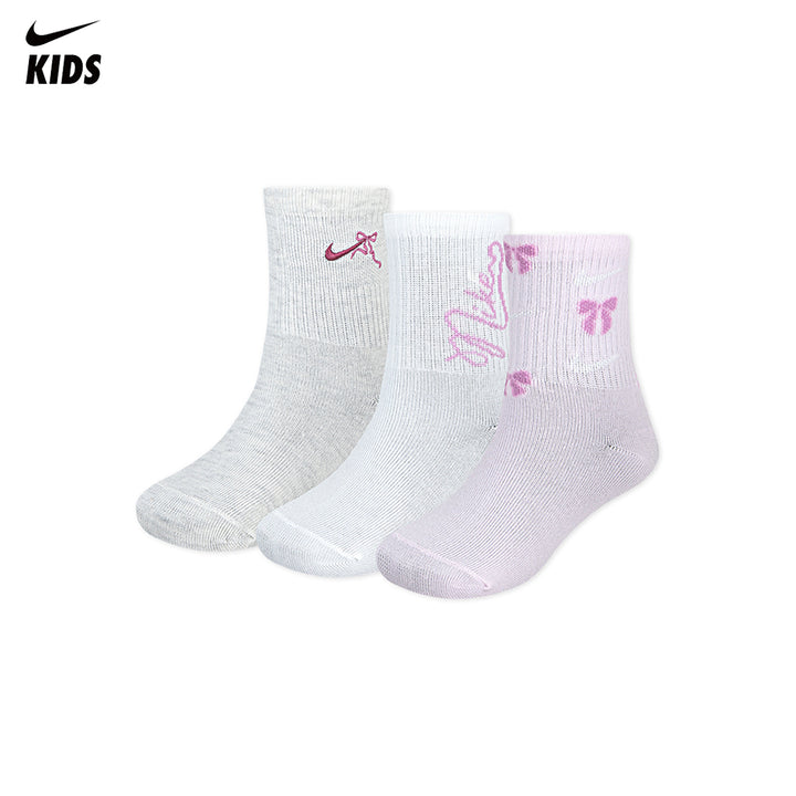 Nike Girls 3-Pack Bow Half-Crew Socks (Little Kids)