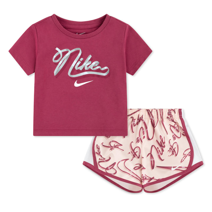 Nike Girls Essentials AOP Tempo Set Washed Coral (Toddlers)