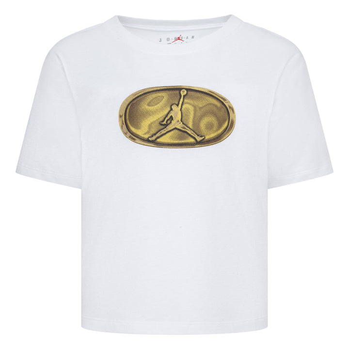 Jordan Girls 1st Baby Blue Short Sleeve Tee White (little Kids)