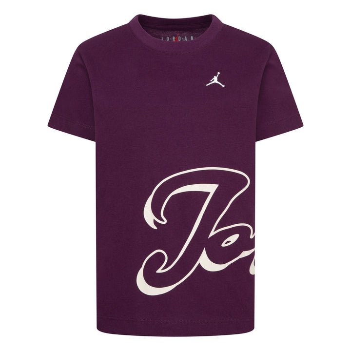 Jordan Girls Enchantment Script Short Sleeve Tee Bordeaux (Little Kids)