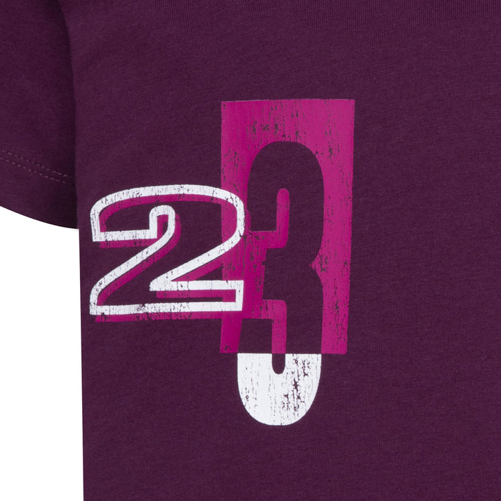 Jordan Girls 23 Spot Up Shooter Short Sleeve Tee Bordeaux (Little Kids)