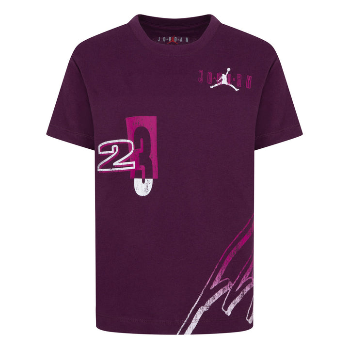 Jordan Girls 23 Spot Up Shooter Short Sleeve Tee Bordeaux (Little Kids)