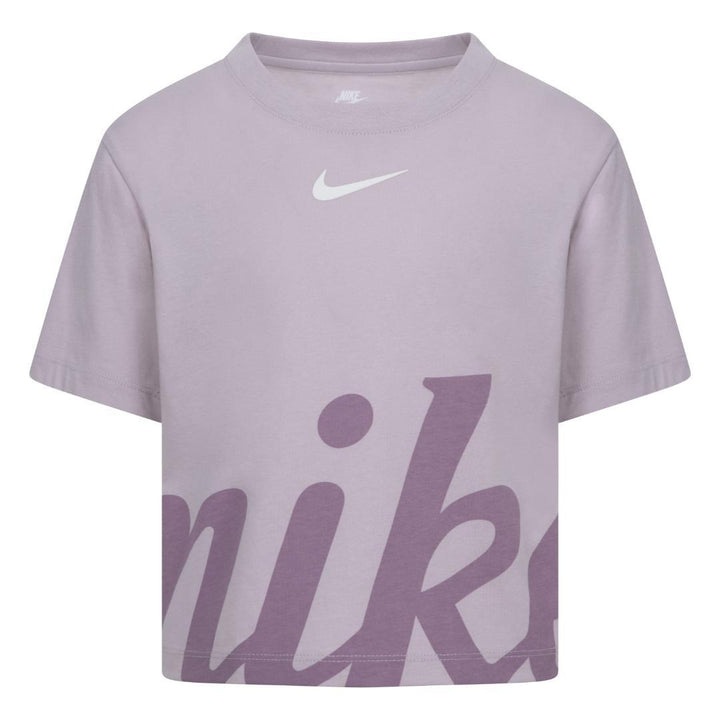 Nike Girls Cozy Graphic Tee Platinum Violet (Little Kids)