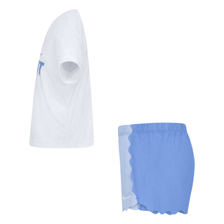 Nike Girls Swoosh Motion Wavy Shorts Set Psychic Blue (Little Kids)
