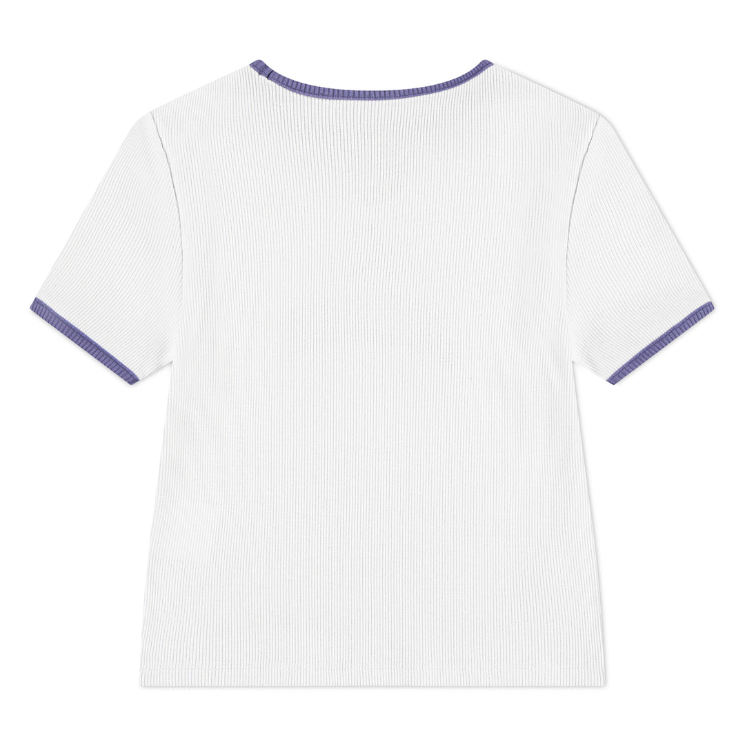Jordan Girls Semi-Cropped Rib T-Shirt White (Big Kids)