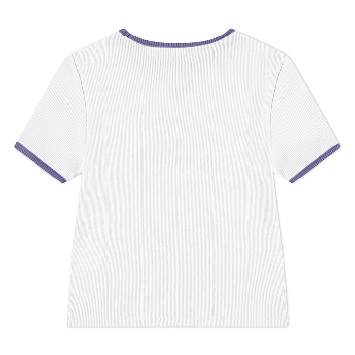 Jordan Girls Semi-Cropped Rib T-Shirt White (Big Kids)