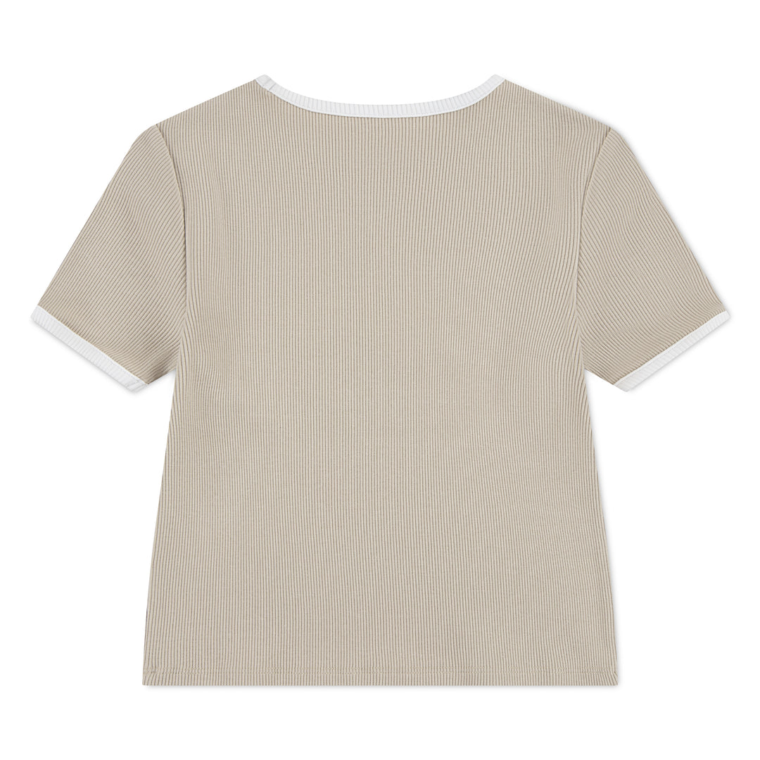 Jordan Girls Semi-Cropped Rib T-Shirt Sanddrift (Big Kids)
