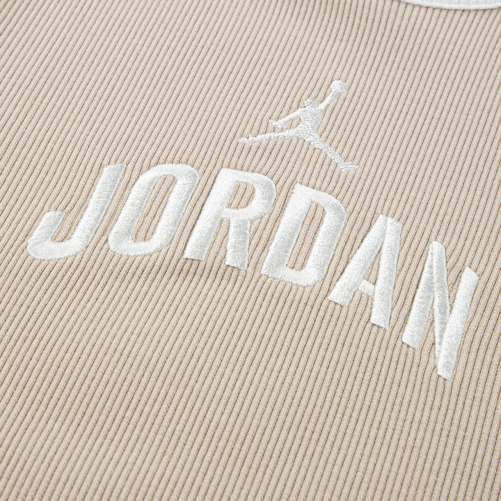Jordan Girls Semi-Cropped Rib T-Shirt Sanddrift (Big Kids)