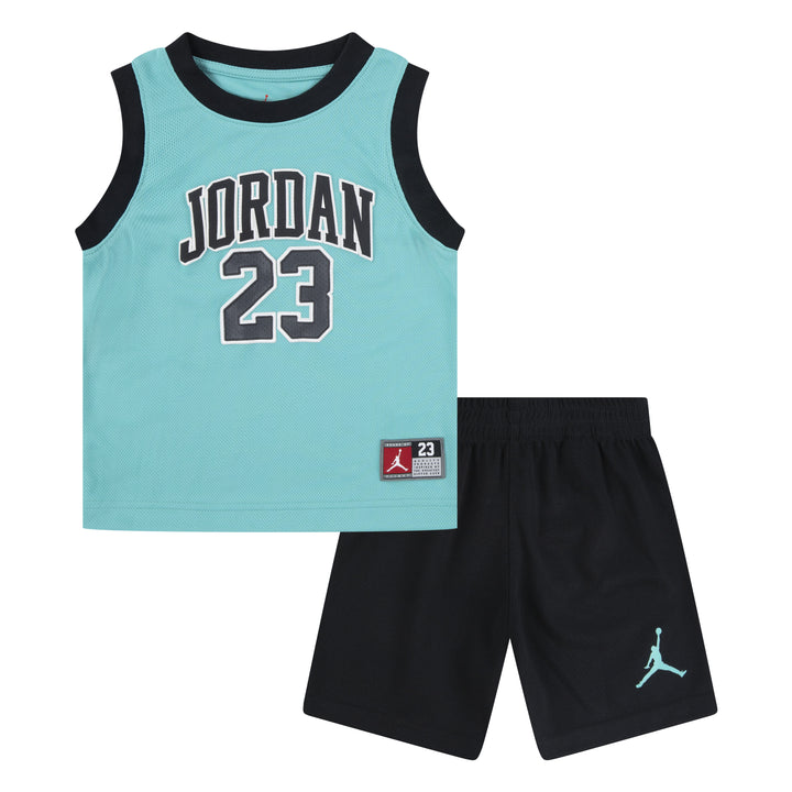 Jordan 23 Jersey Set Black Washed Teal (Toddlers)