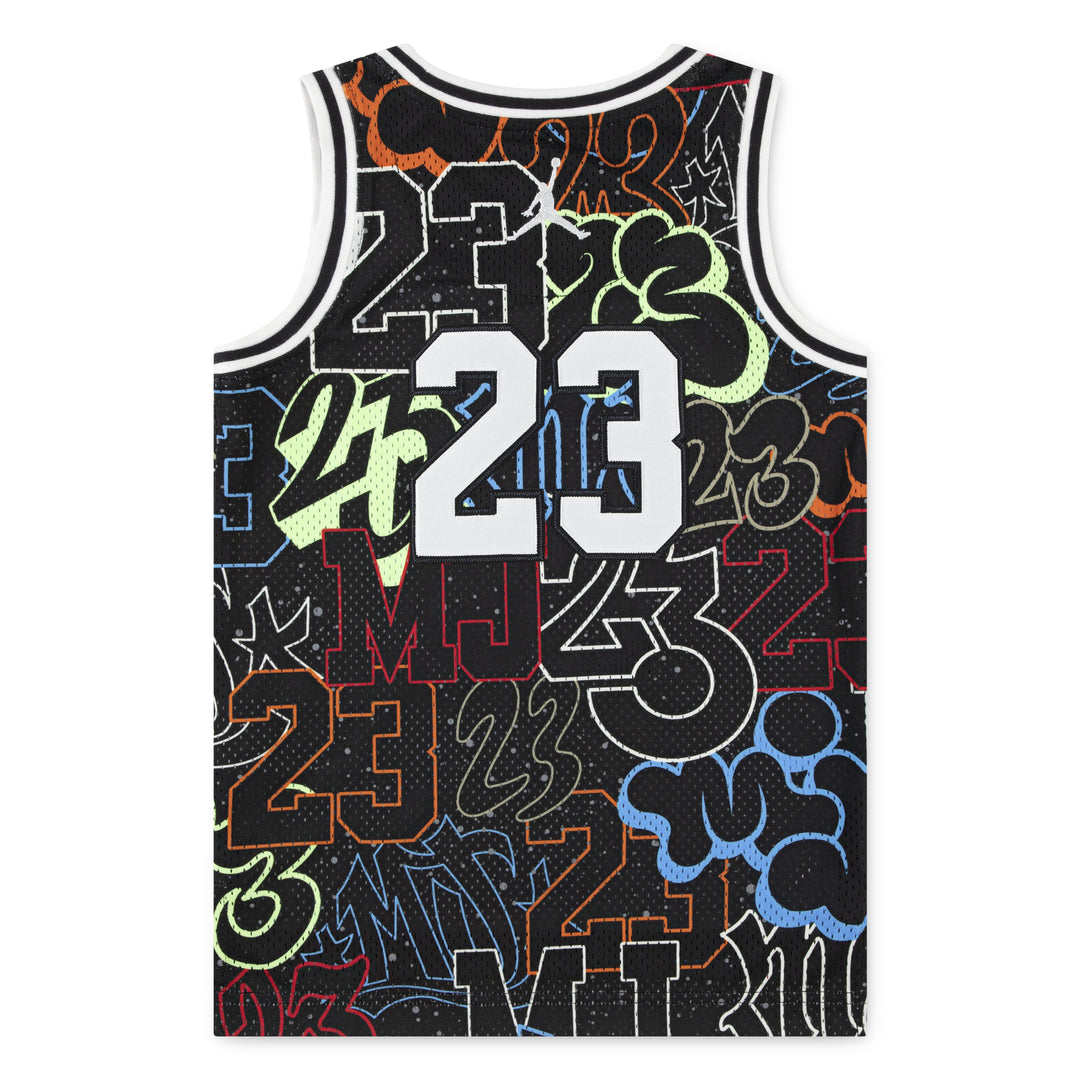Jordan Boys Jordan 23 AOP Jersey Black/Sail (Little Kids)
