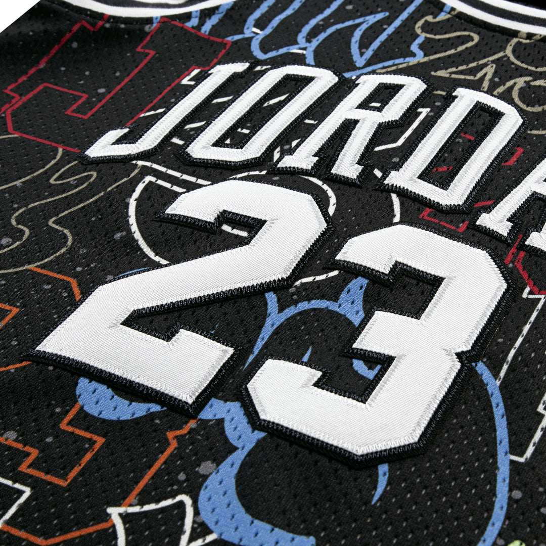 Jordan Boys Jordan 23 AOP Jersey Black/Sail (Little Kids)