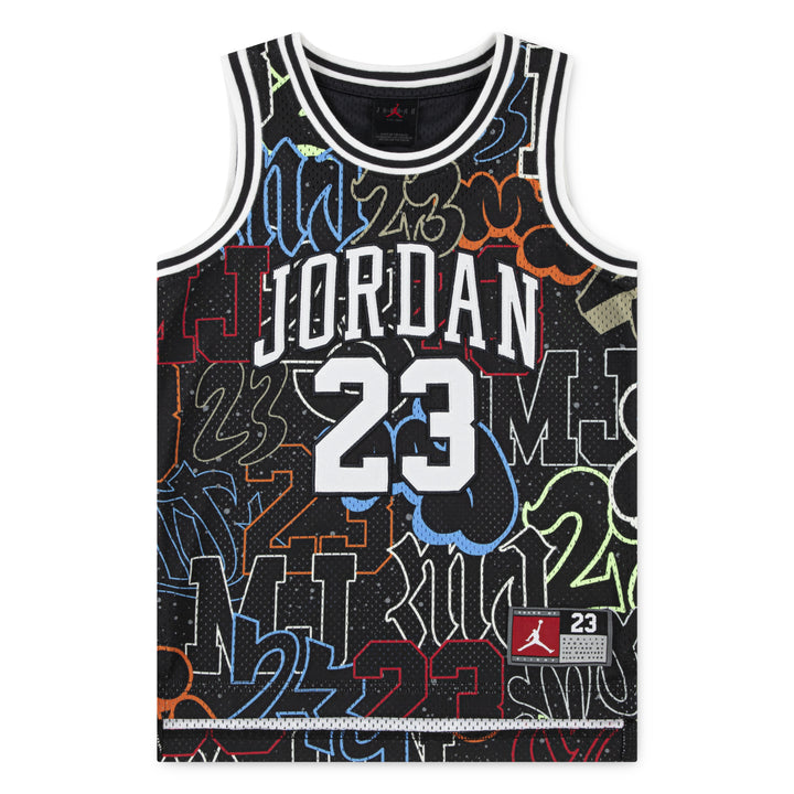 Jordan Boys Jordan 23 AOP Jersey Black/Sail (Little Kids)