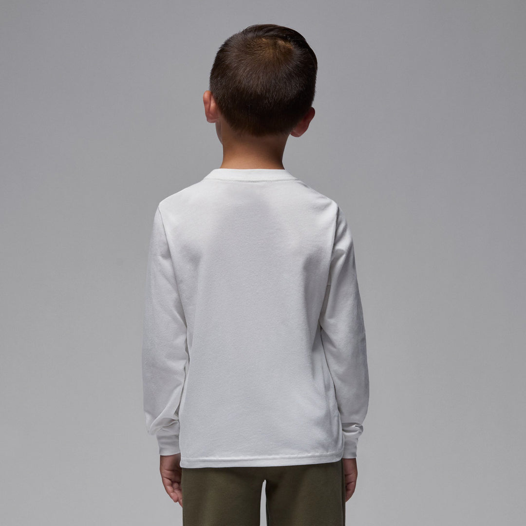 Jordan Boys Jumpman Drips White Long Sleeve T-Shirt (Little Kids)