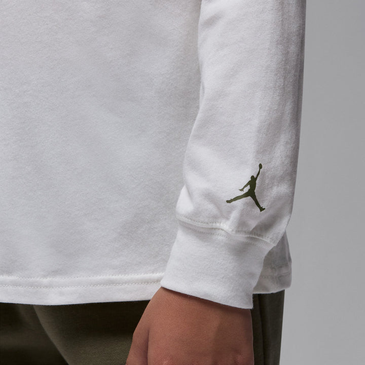 Jordan Boys Jumpman Drips White Long Sleeve T-Shirt (Little Kids)