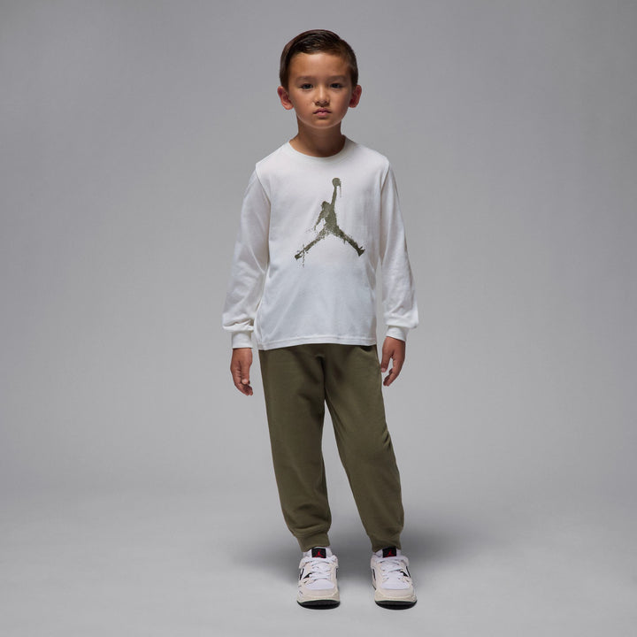 Jordan Boys Jumpman Drips White Long Sleeve T-Shirt (Little Kids)