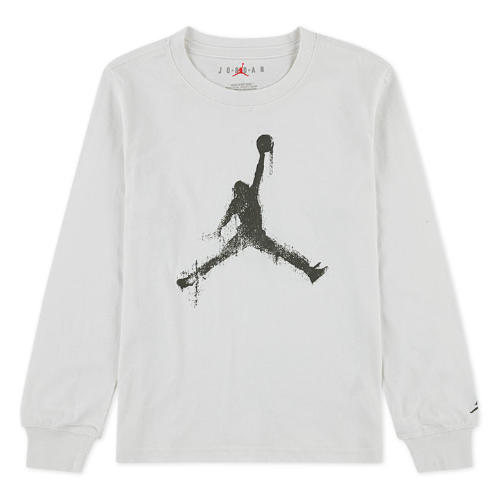 Jordan Boys Jumpman Drips White Long Sleeve T-Shirt (Little Kids)