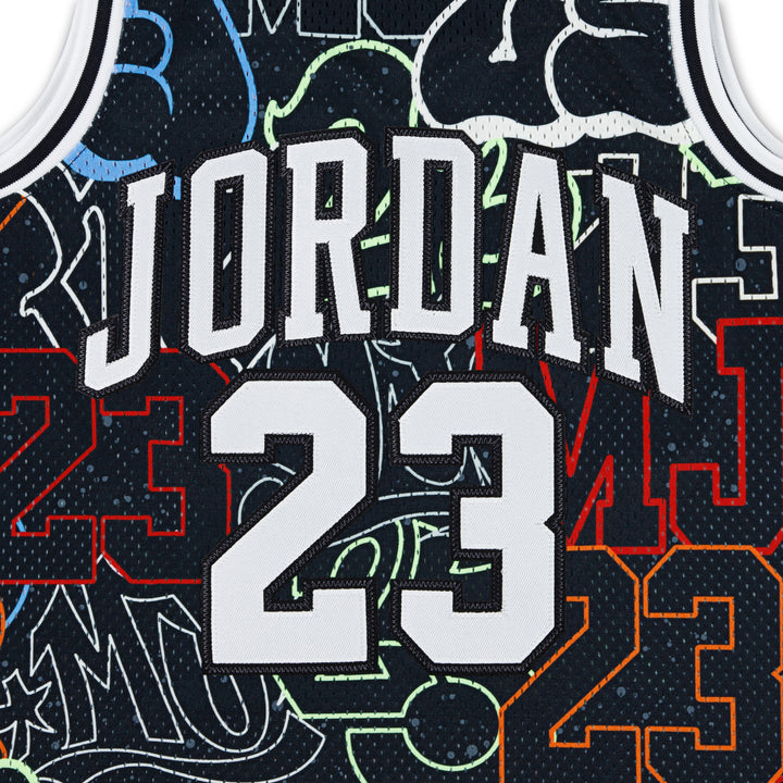 Jordan Boys Jordan 23 AOP Jersey Black/Sail (Big Kids)