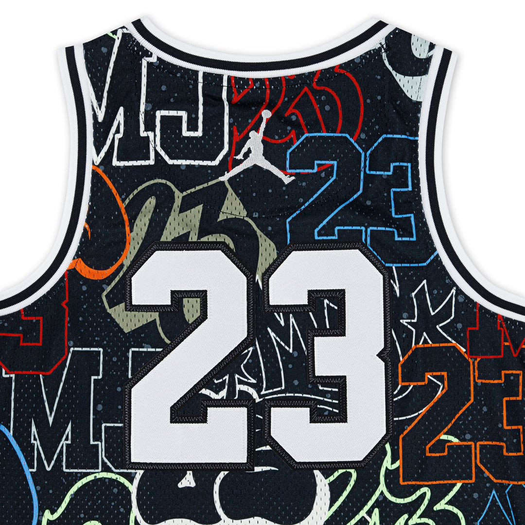 Jordan Boys Jordan 23 AOP Jersey Black/Sail (Big Kids)