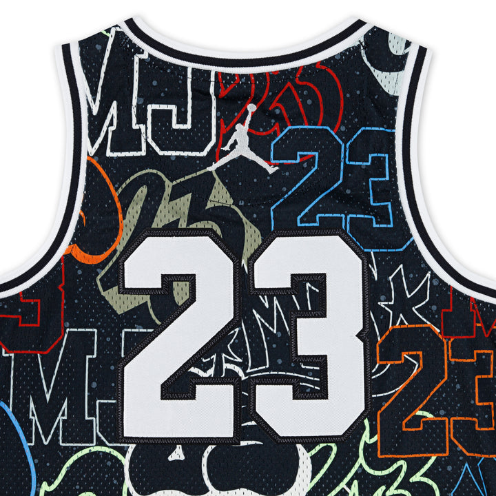 Jordan Boys Jordan 23 AOP Jersey Black/Sail (Big Kids)