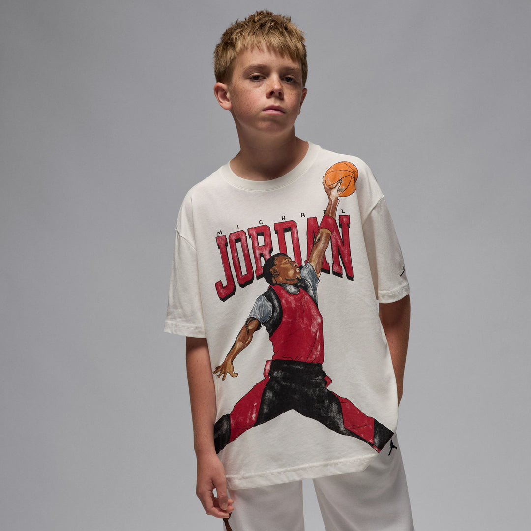 Jordan Boys Sketch White T-Shirt (Big Kids)