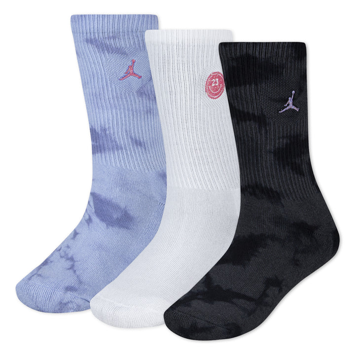 Jordan Girls Blue Jeans & Bling 3 Pack Crew Socks Cobalt Bliss (Big Kids)