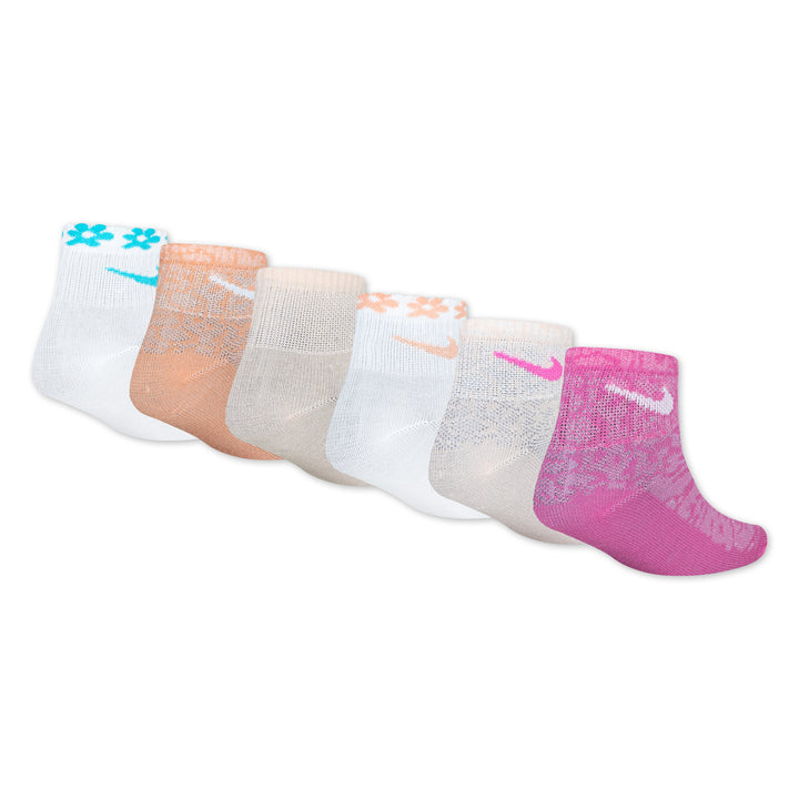 Nike Girls Wild Flower 6 Pack Ankle Playful Pink (Little Kids)