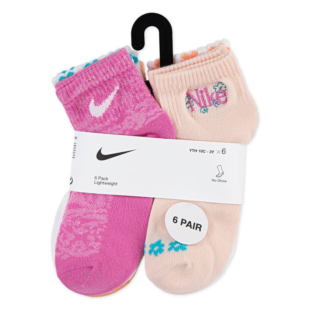 Nike Girls Wild Flower 6 Pack Ankle Playful Pink (Little Kids)