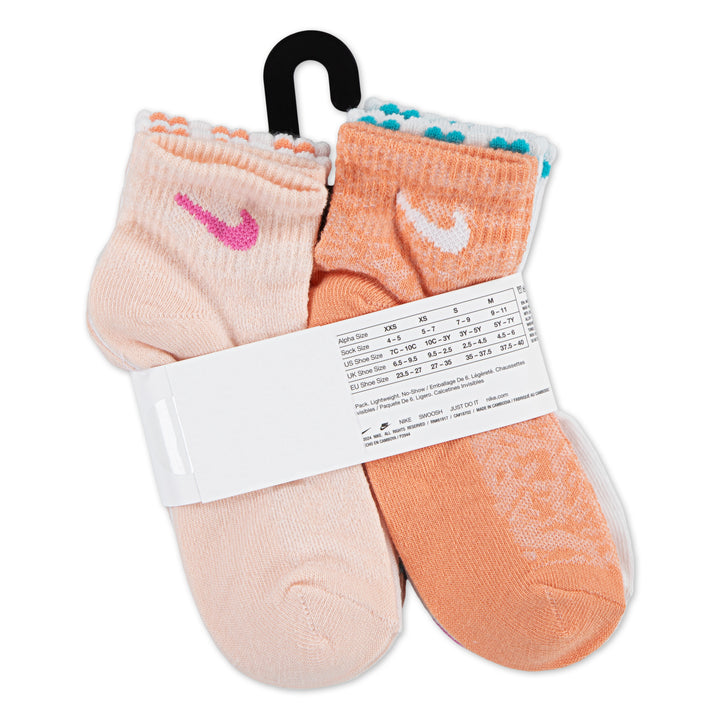 Nike Girls Wild Flower 6 Pack Ankle Playful Pink (Little Kids)