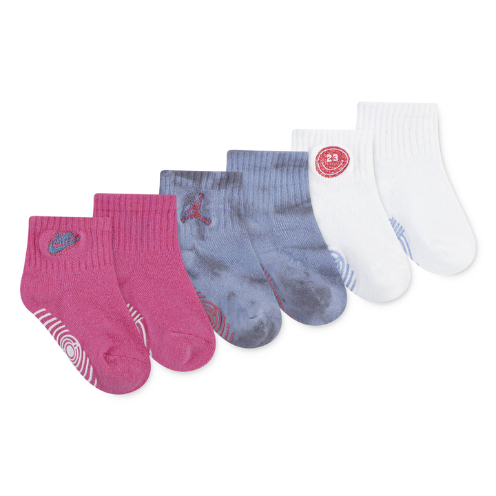 Jordan Girls Blue Jeans & Bling 3 Pack Ankle Socks Cobalt Bliss (Infant)