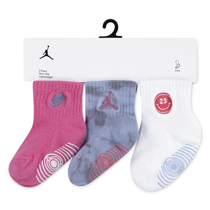 Jordan Girls Blue Jeans & Bling 3 Pack Ankle Socks Cobalt Bliss (Infant)