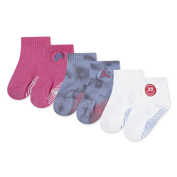 Jordan Girls Blue Jeans & Bling 3 Pack Ankle Socks Cobalt Bliss (Infant)