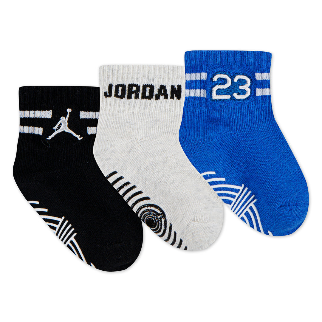 Jordan Boys MVP 3 Pack Ankle Socks Birch Heather (Infant)