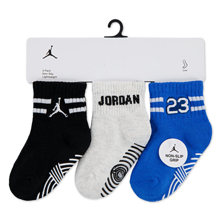 Jordan Boys MVP 3 Pack Ankle Socks Birch Heather (Infant)