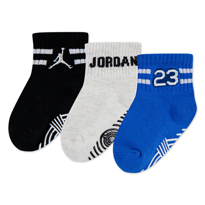 Jordan Boys MVP 3 Pack Ankle Socks Birch Heather (Infant)