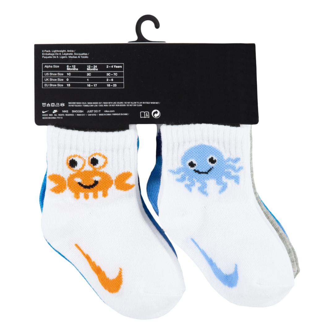 Nike KSA Coral Reef 6-Pack Socks (Infant)
