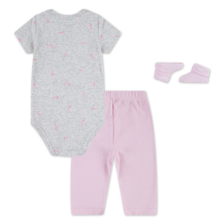 Nike Girls Bodysuit & Waffle 3 Pack Set Pink Foam (Infant)