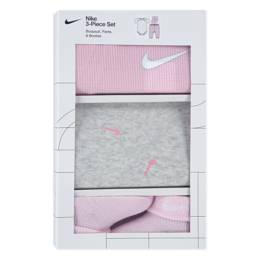 Nike Girls Bodysuit & Waffle 3 Pack Set Pink Foam (Infant)