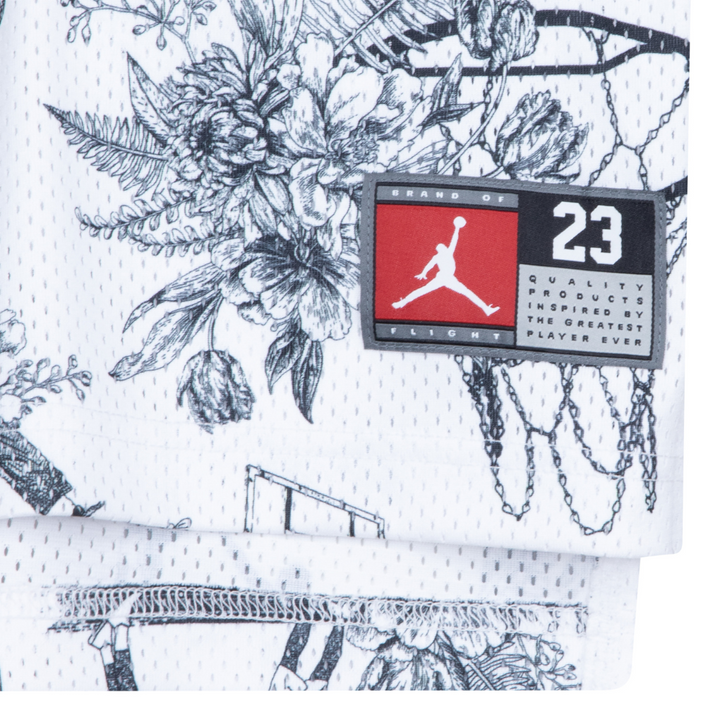 Jordan 23 AOP Logo Jersey White Black (Big Kids)