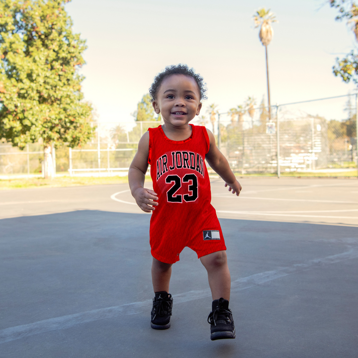 Jordan Jersey Romper Gym Red (Infant)