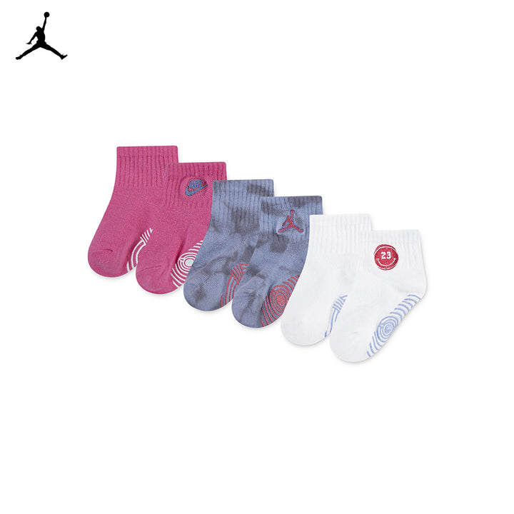 Jordan Girls 3-Pack Blue Jeans & Bling Non-Slip Grip Ankle Socks (Infant)