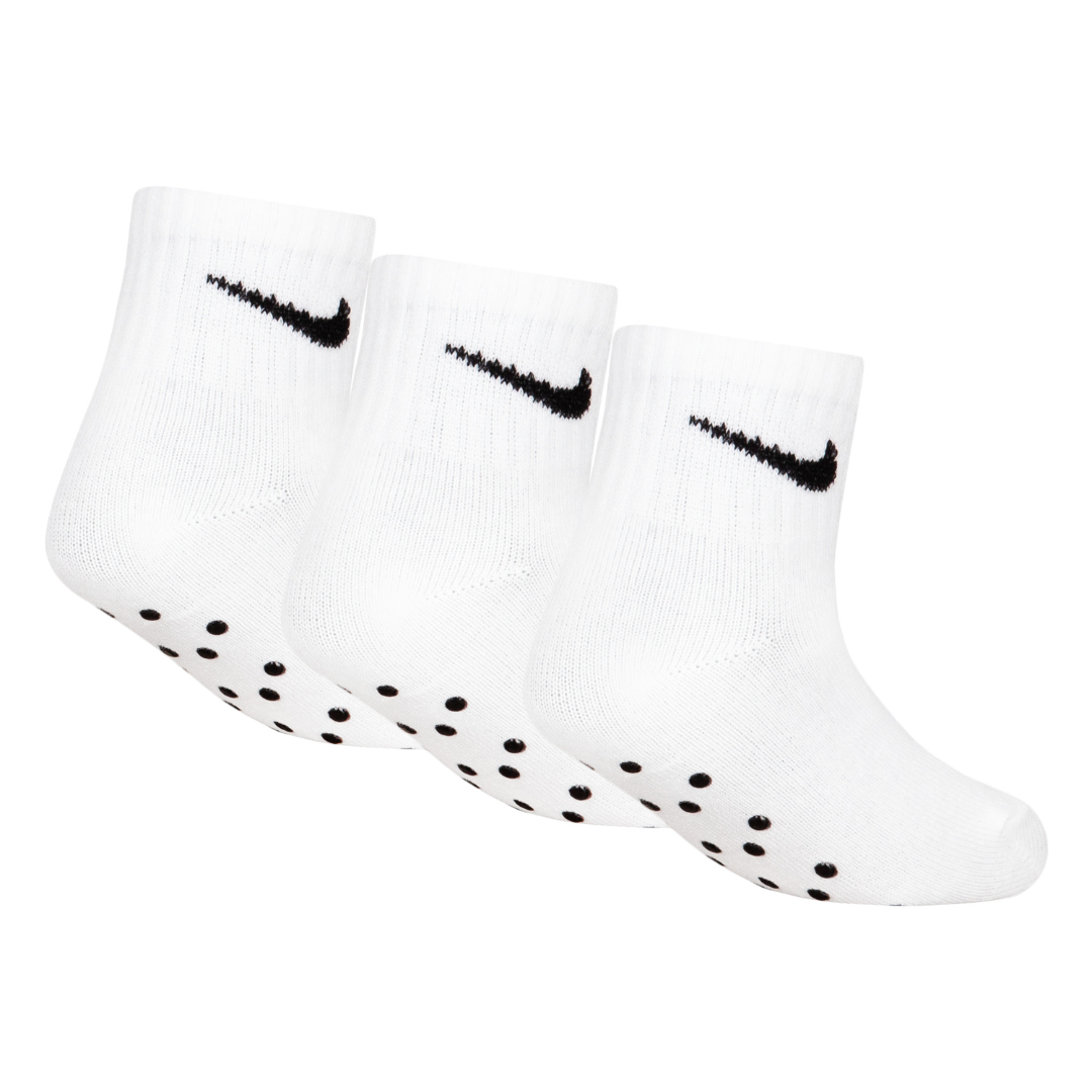 Nike 3-Pack Core Swoosh Gripper Ankle Socks White/Black (Infant)