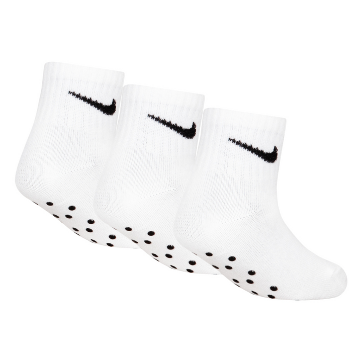 Nike 3-Pack Core Swoosh Gripper Ankle Socks White/Black (Infant)
